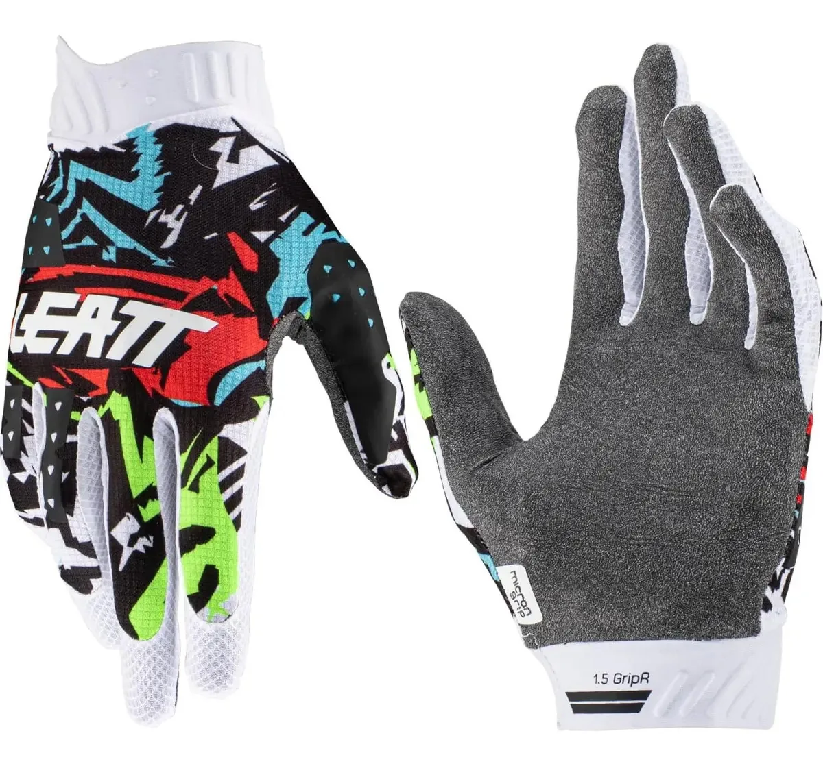Luvas para adultos Leatt Moto 1.5 Gripr pretas/brancas médias