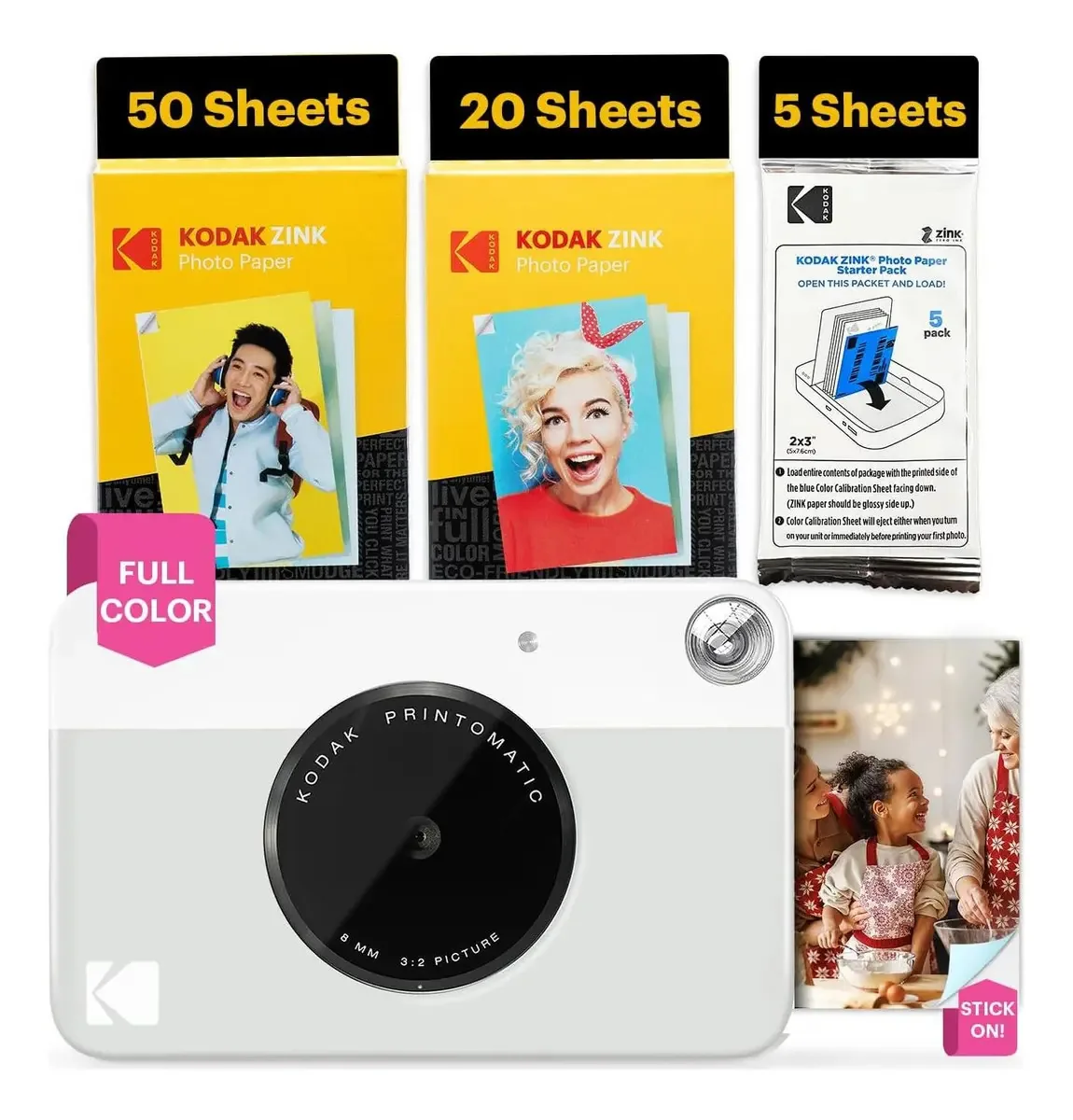 Câmera colorida instantânea Kodak Printomatic 5mp - cinza