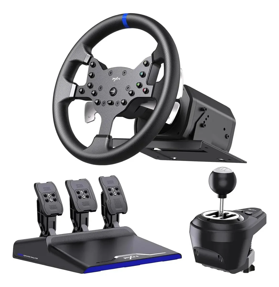 Volante de corrida Pxn V99 com pedais e câmbio