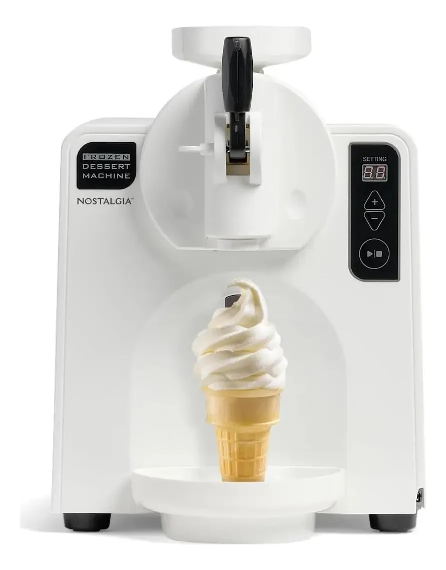 Máquina de sorvete LED Nostalgia 1 Cuartillo White