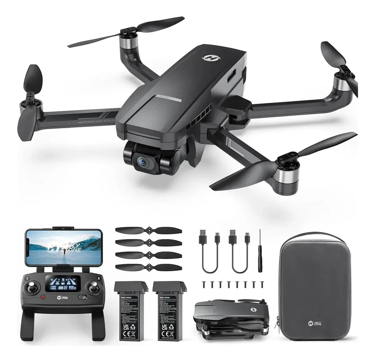 Drone Holy Stone Hs720g 4k com cardan e 2 baterias