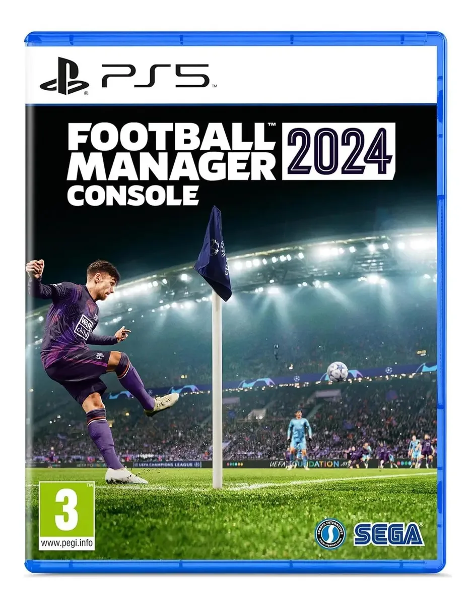 CD-ROM do console Sega Football Manager 2024 em espanhol