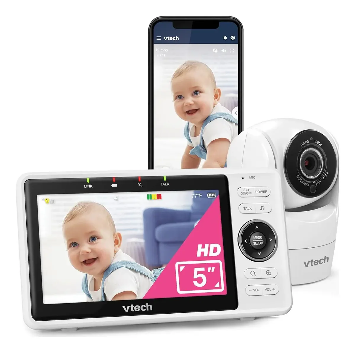 Babá eletrônica sem fio VTech Vm901 com câmera e wi-fi -branco