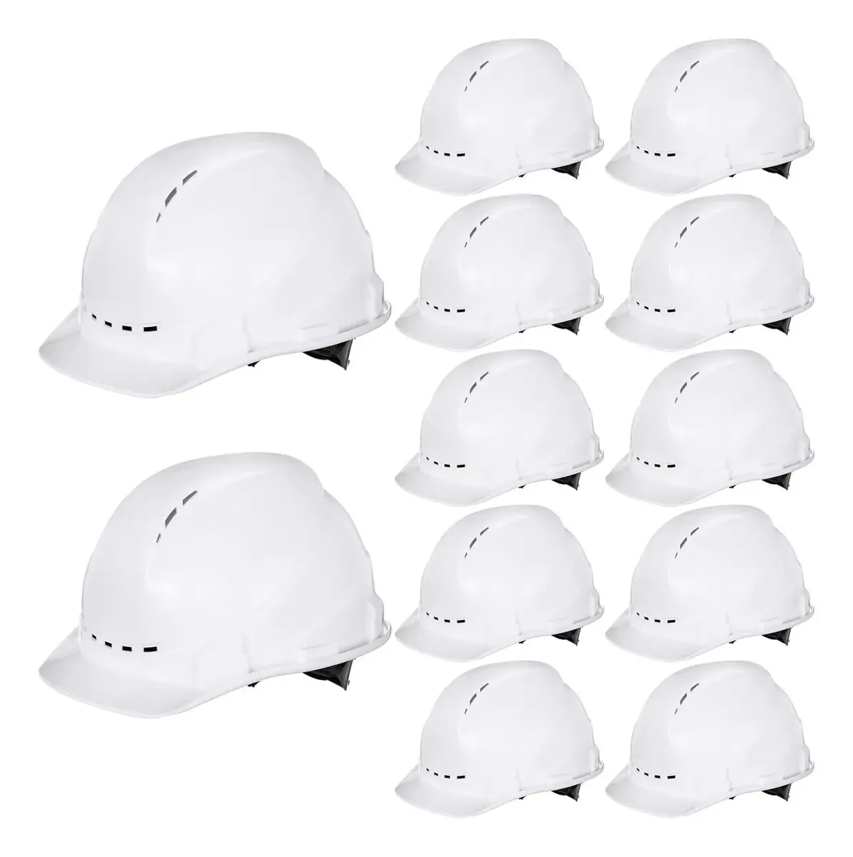 Capacete de segurança ventilado em ABS ajustável Xuhal de 12 peças