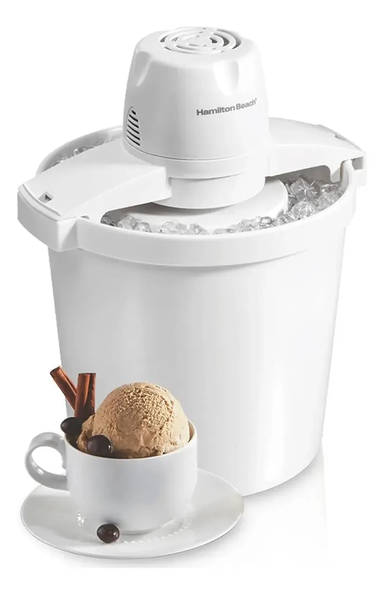 Máquina de sorvete branca de 4 litros de Hamilton Beach
