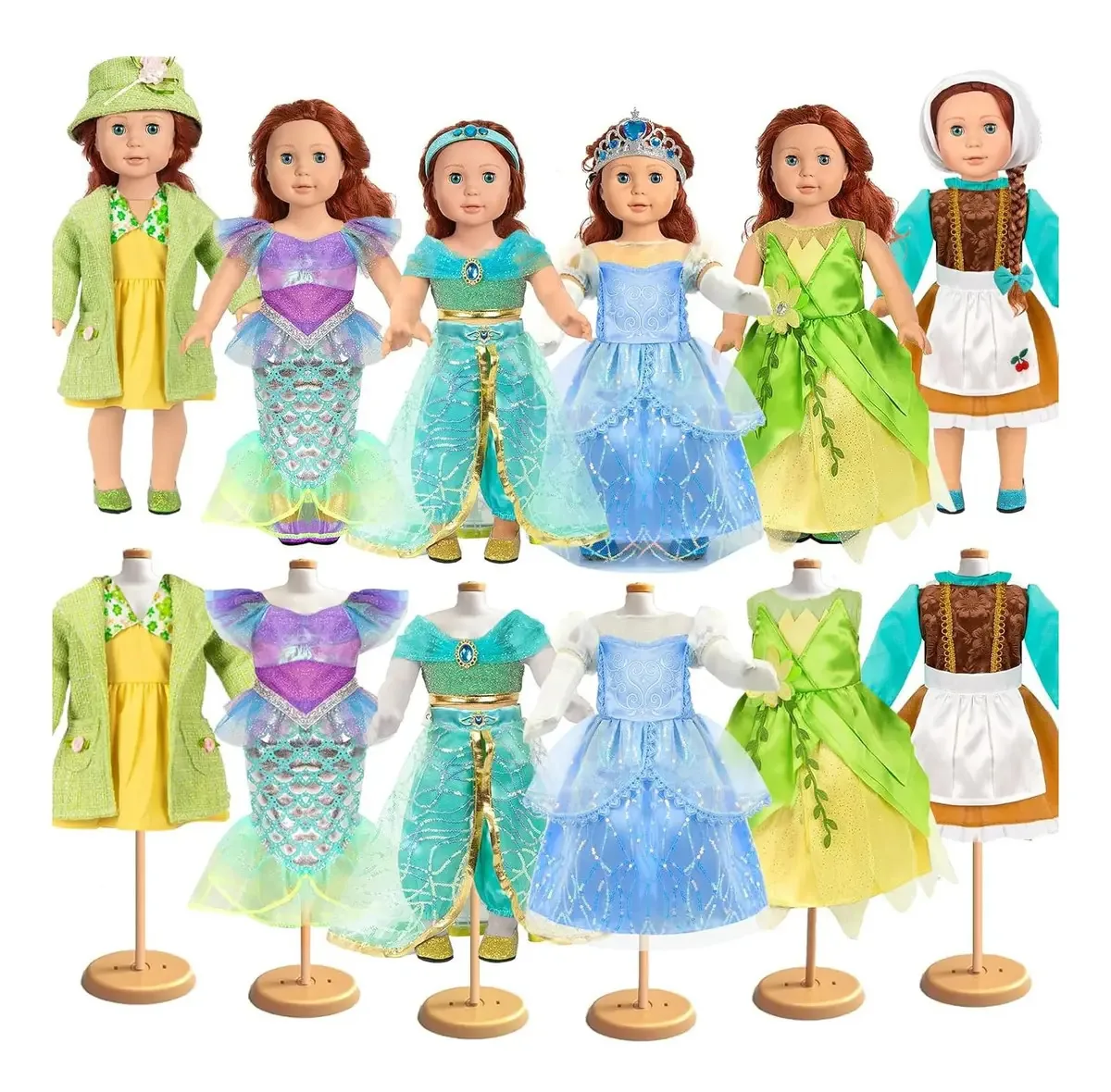 Roupas Para Bonecas 46 Cm Wondoll - 6 Vestidos de Princesa