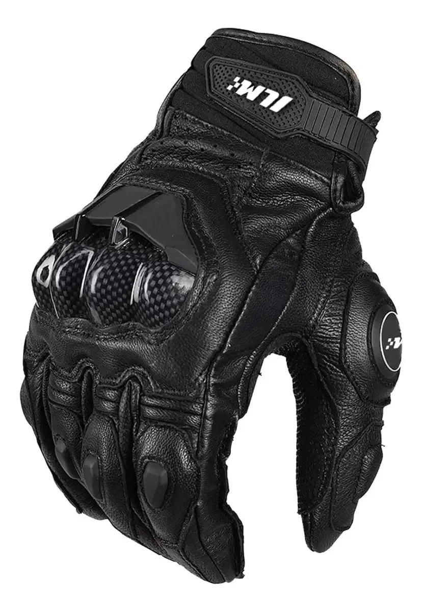 Par de luvas para motociclistas ILM GRC01 preto tamanho médio