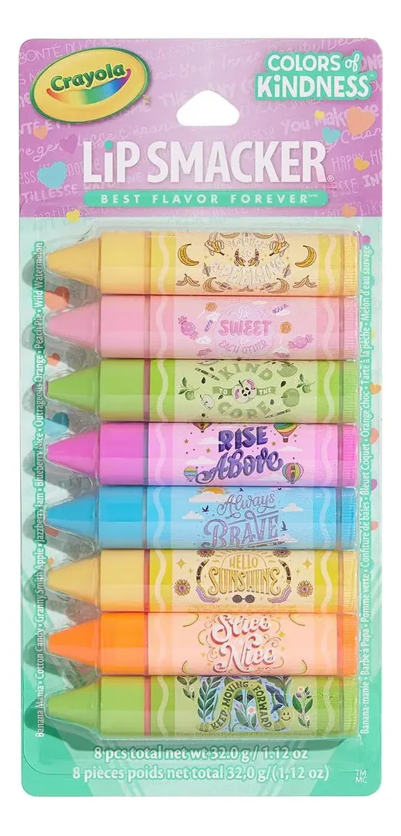 Pacote de Festa Lip Smacker Crayola - 8 Bálsamos Labiais