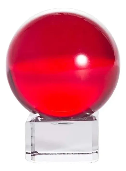 Bola de cristal vermelha K9 Longwin 40mm Fengshui