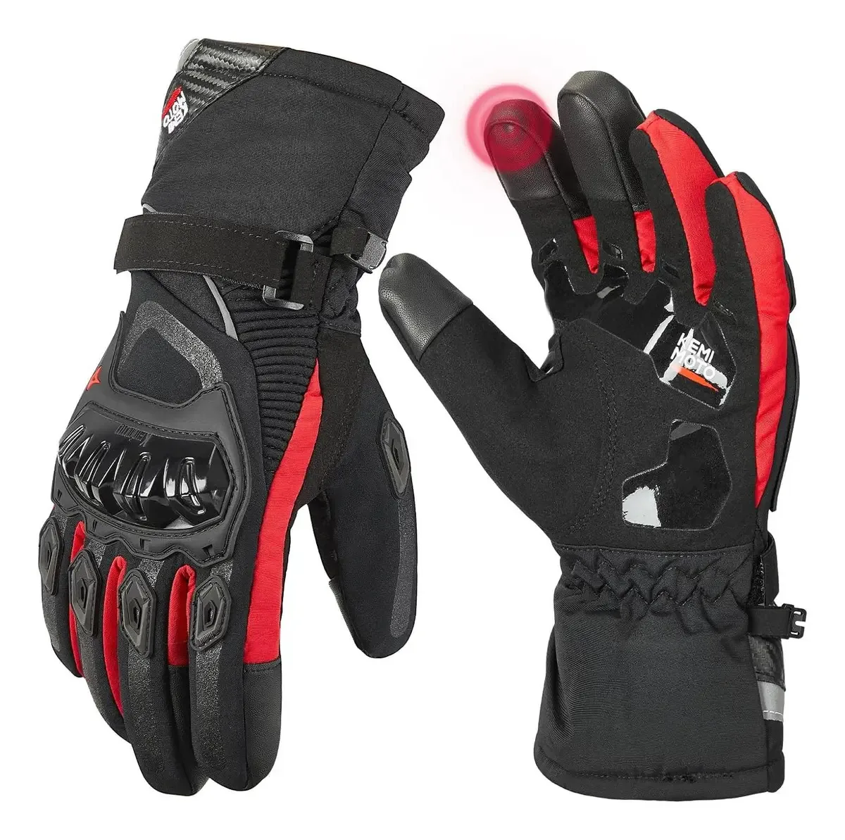 Luvas de motocicleta táteis impermeáveis de inverno Kemimoto