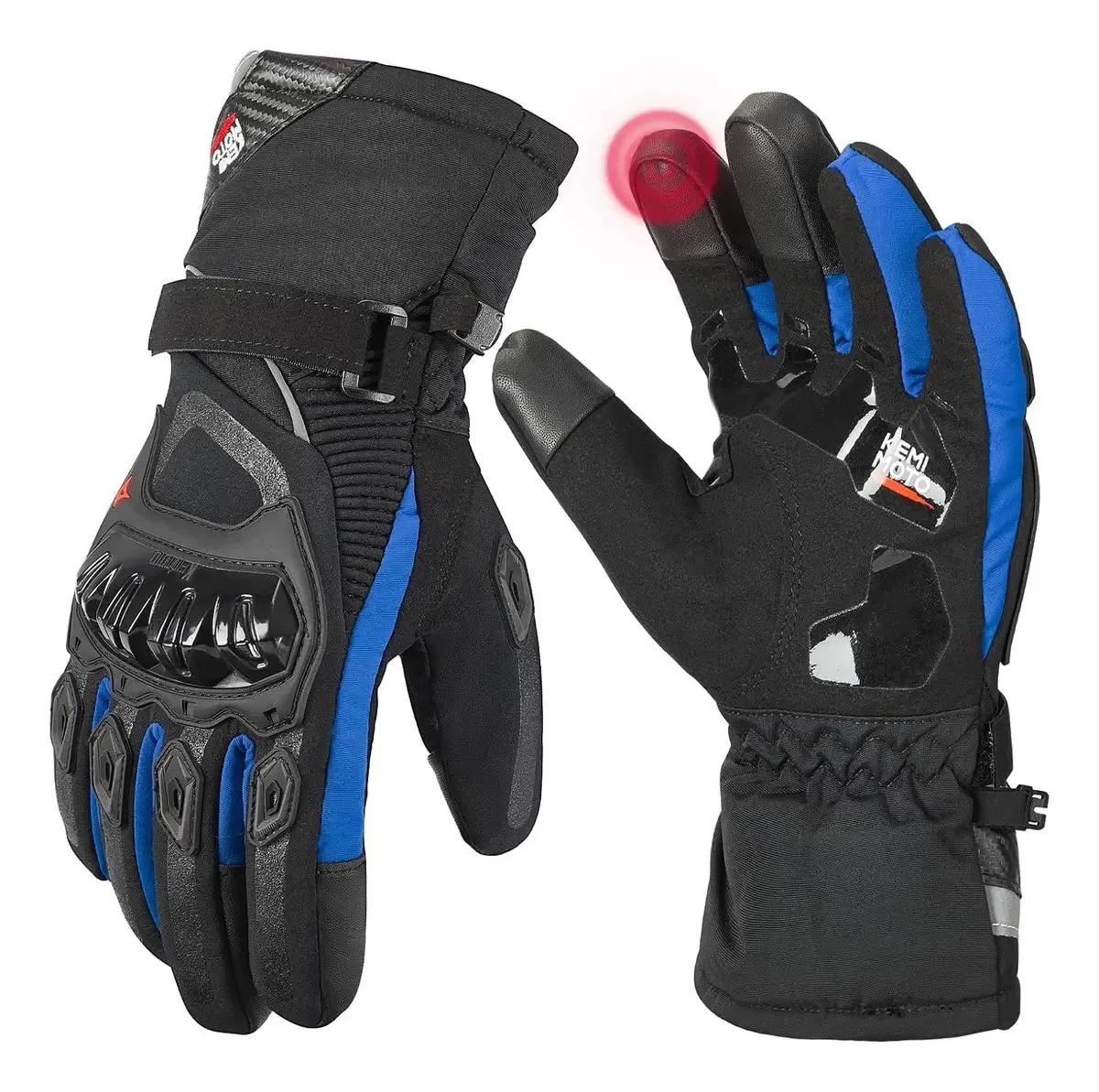 Par de luvas para motociclistas Kemimoto G00701 azul tamanho XX-Large