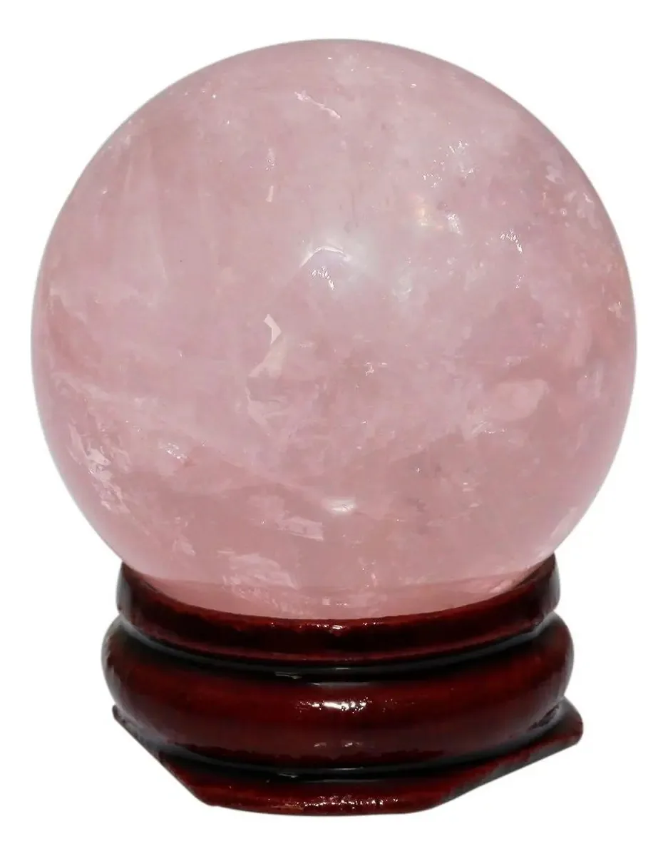 Bola de quartzo rosa natural Mookaitedecor com suporte