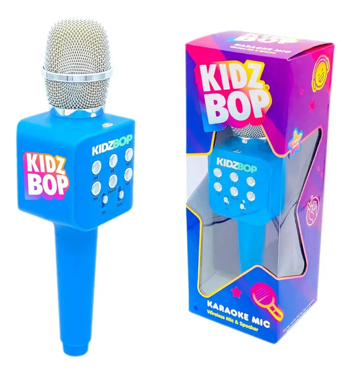 Microfone infantil Move2play KB.Blue com Bluetooth azul com efeitos sonoros