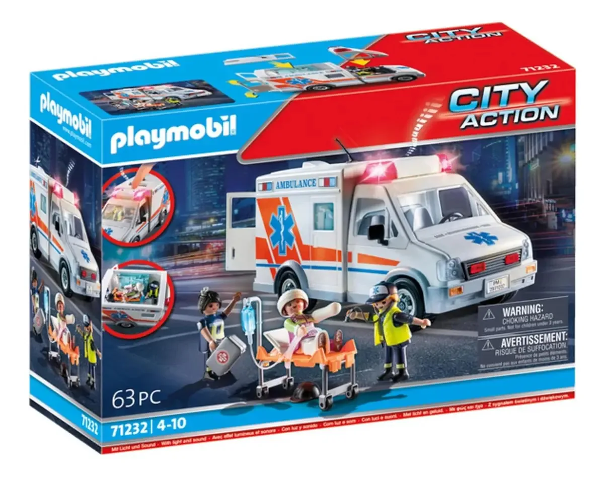 Conjunto de brinquedos para bonecas e bonecas Playmobil City Action 71232 branco