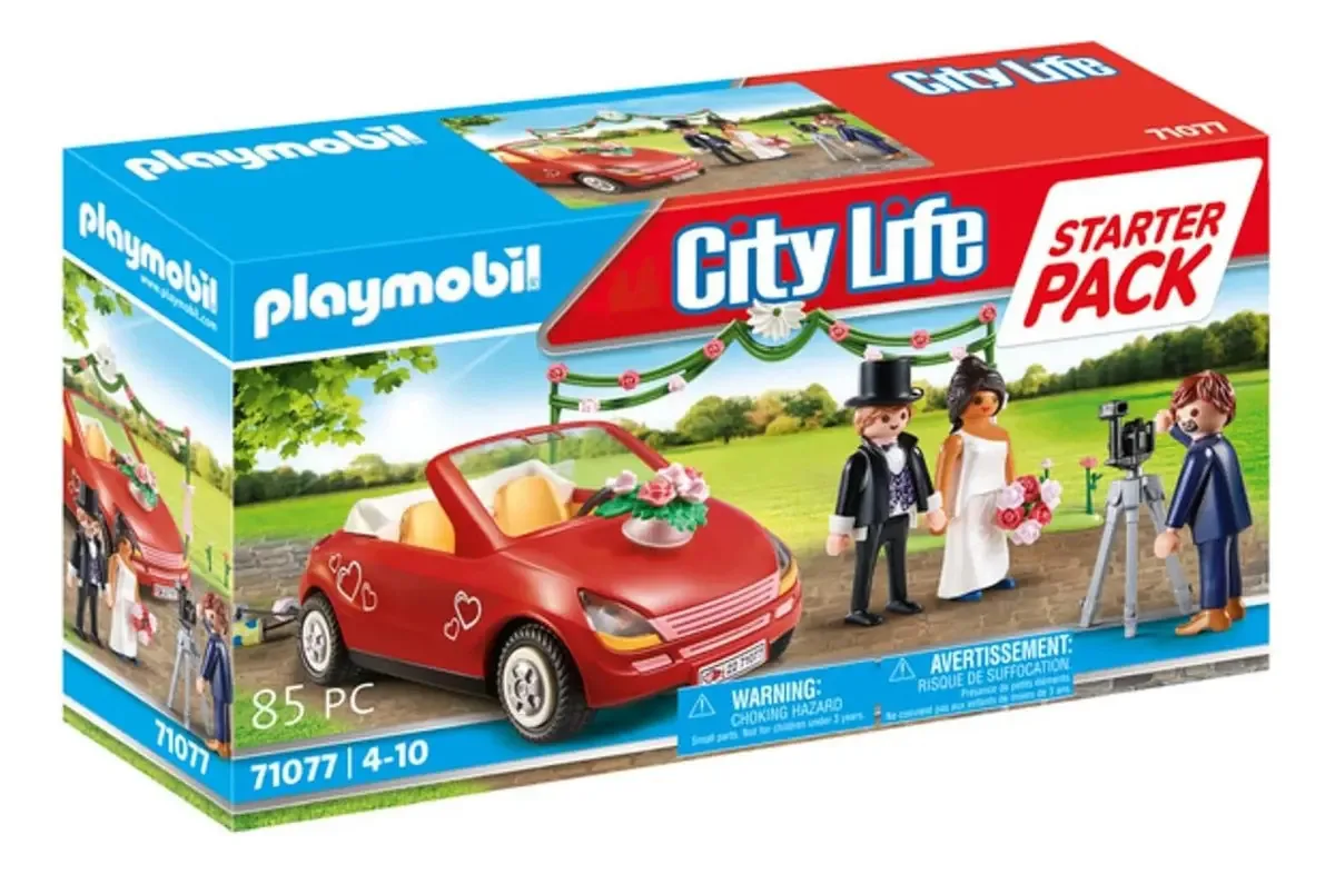 Playset para bonecos Playmobil City Life 71077 e bonecos cor vermelha
