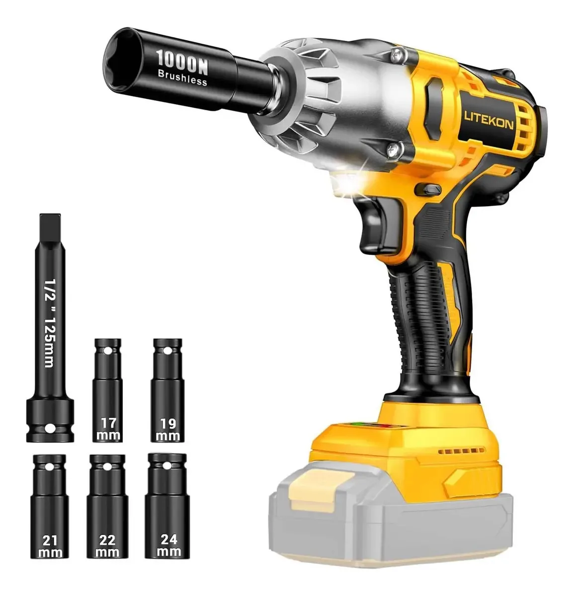 Chave de impacto sem fio Litekon 20v 1000w 1000n.m