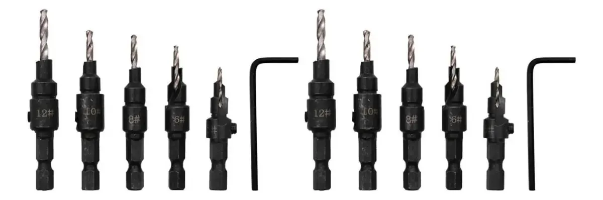 Conjunto de furadeiras escareadas Mobestech de 10 peças para metal