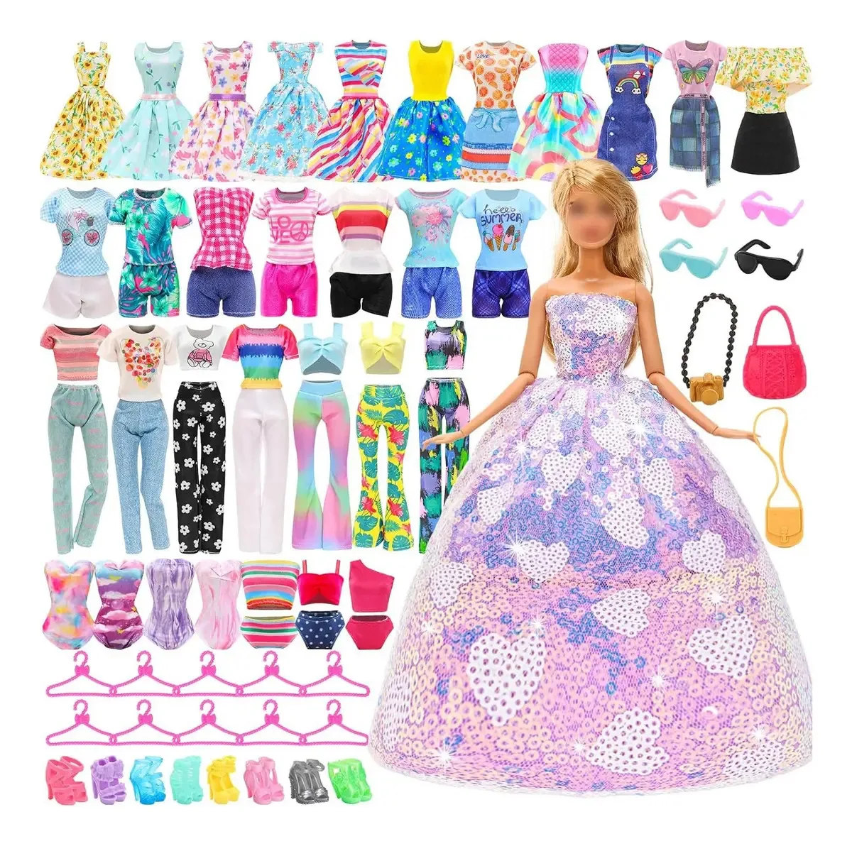 Barwa 37 Pzs Roupas e Acessórios Para Bonecas 29 Cm