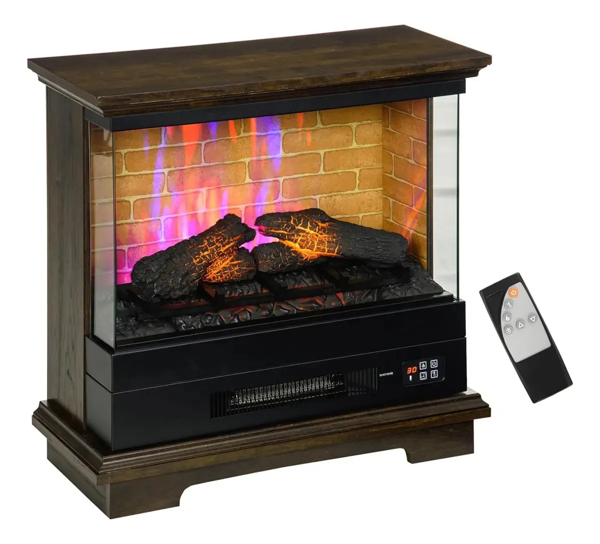 Lareira elétrica Homcom 1400w com controle remoto e chama