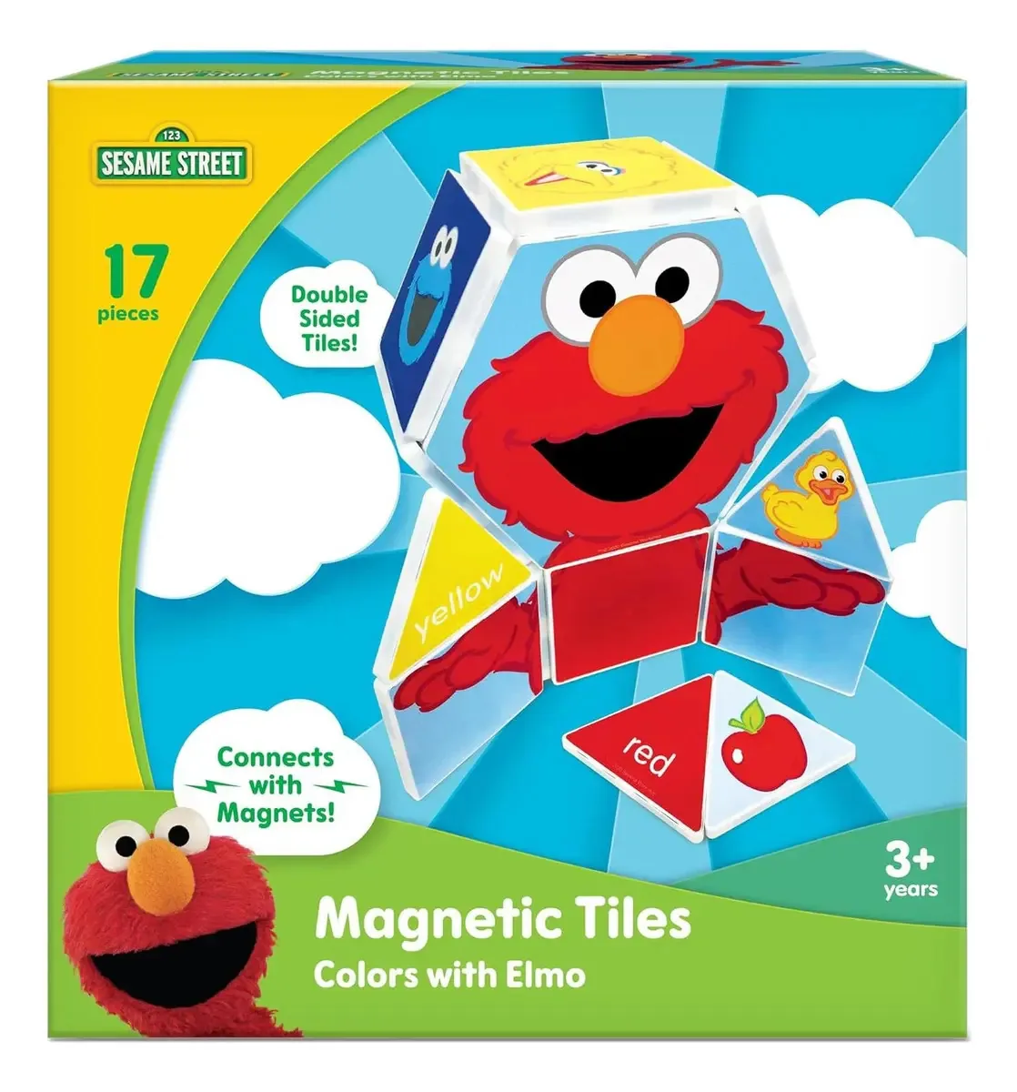 Brinquedos magnéticos educacionais Createon Elmo de 17 peças
