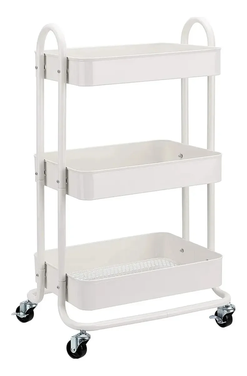 Carrinho utilitário branco de 3 camadas Amazon Basics 3,90 kg