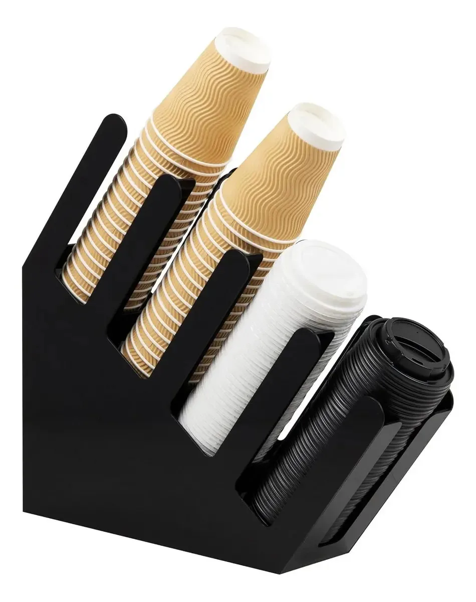Dispensador de copos pretos de 4 compartimentos Mind Reader