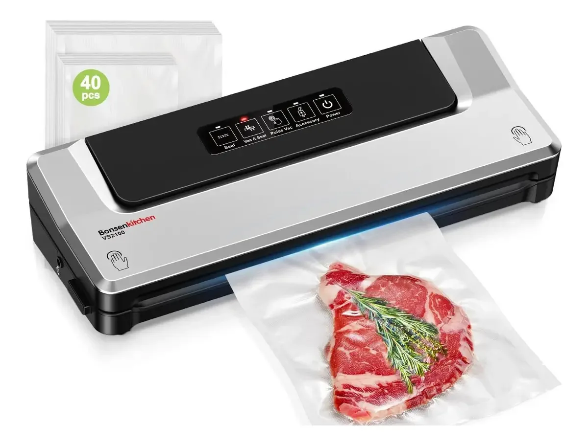 Máquina seladora a vácuo Bonsenkitchen Silver + 40 sacos