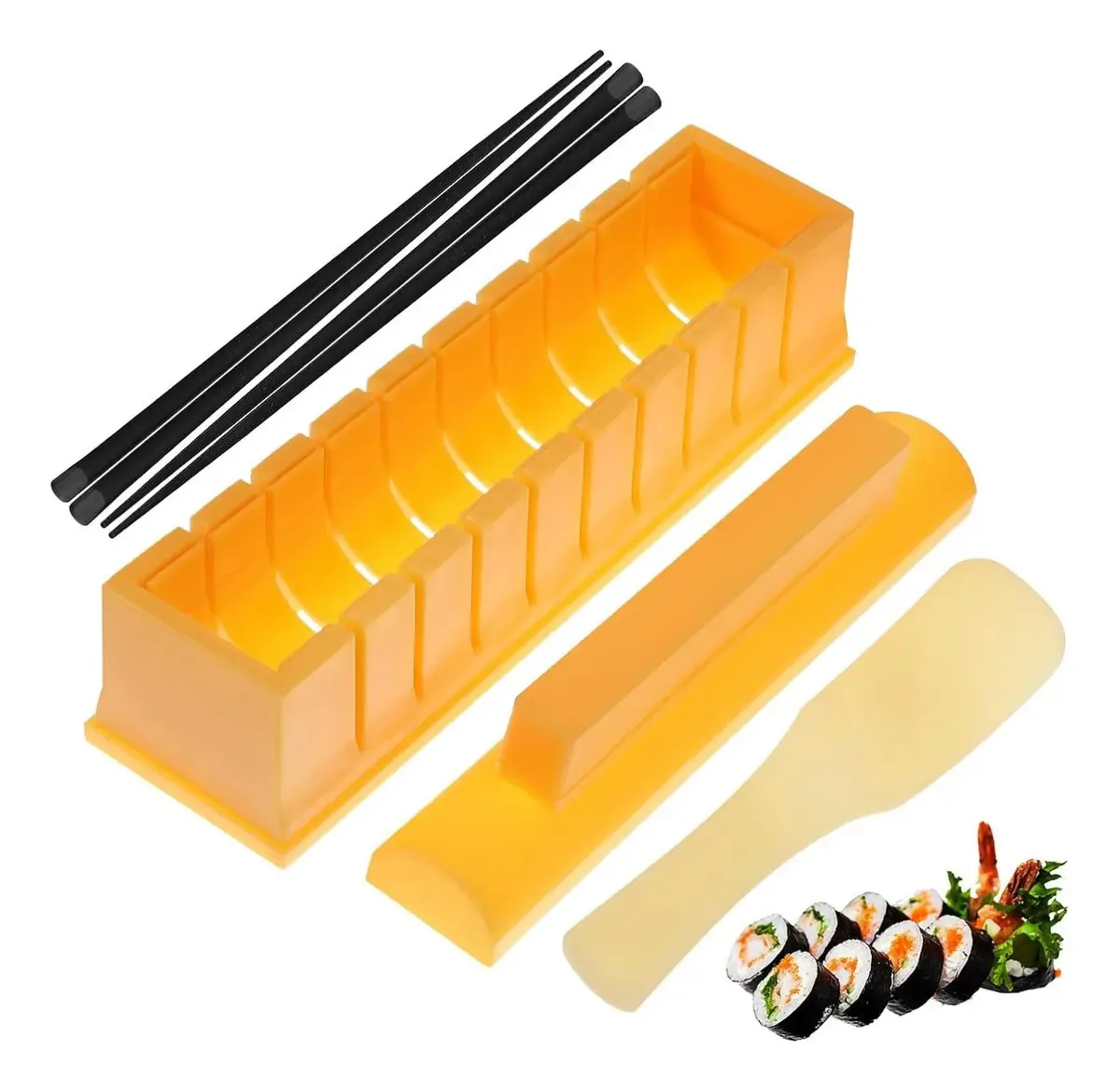 Kit de 4 peças para fazer sushi Hemoton com pauzinhos