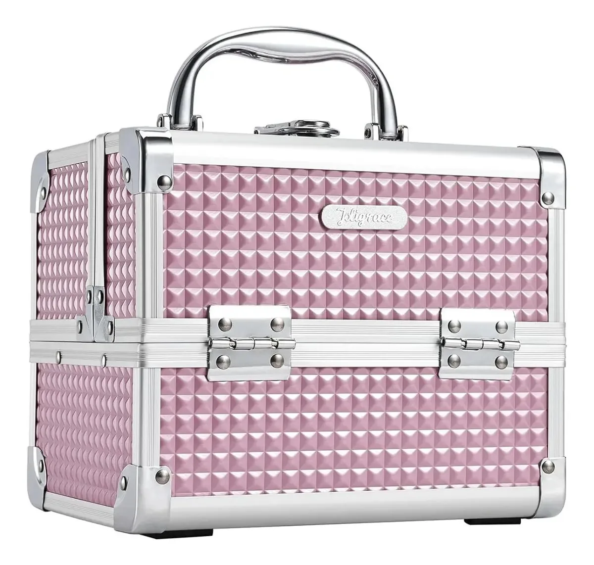 Estojo de maquiagem rosa Joligrace 19,56x16x14,99cm