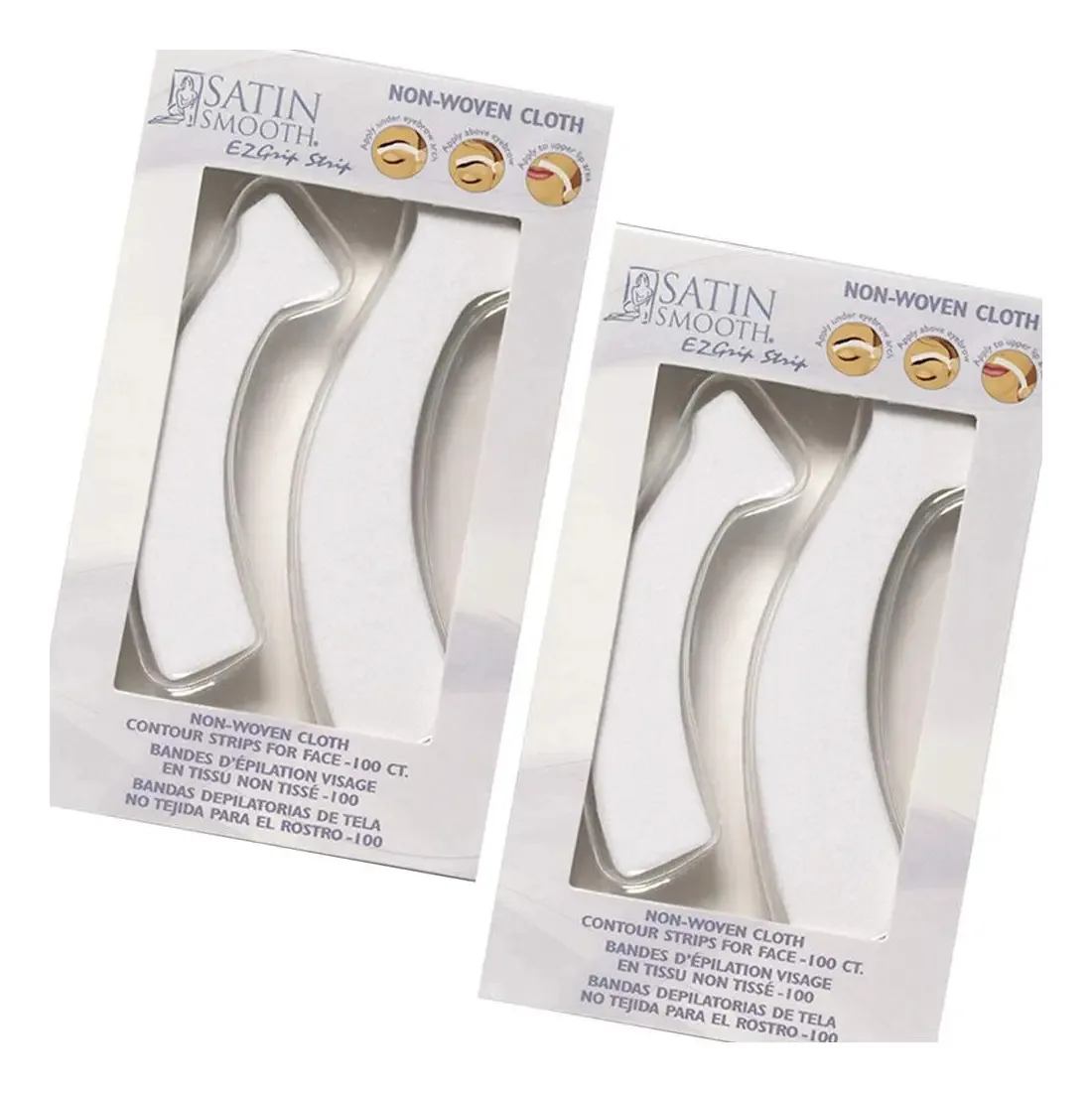 Tiras de Cera Facial Satin Smooth Ez Grip 200 Unidades