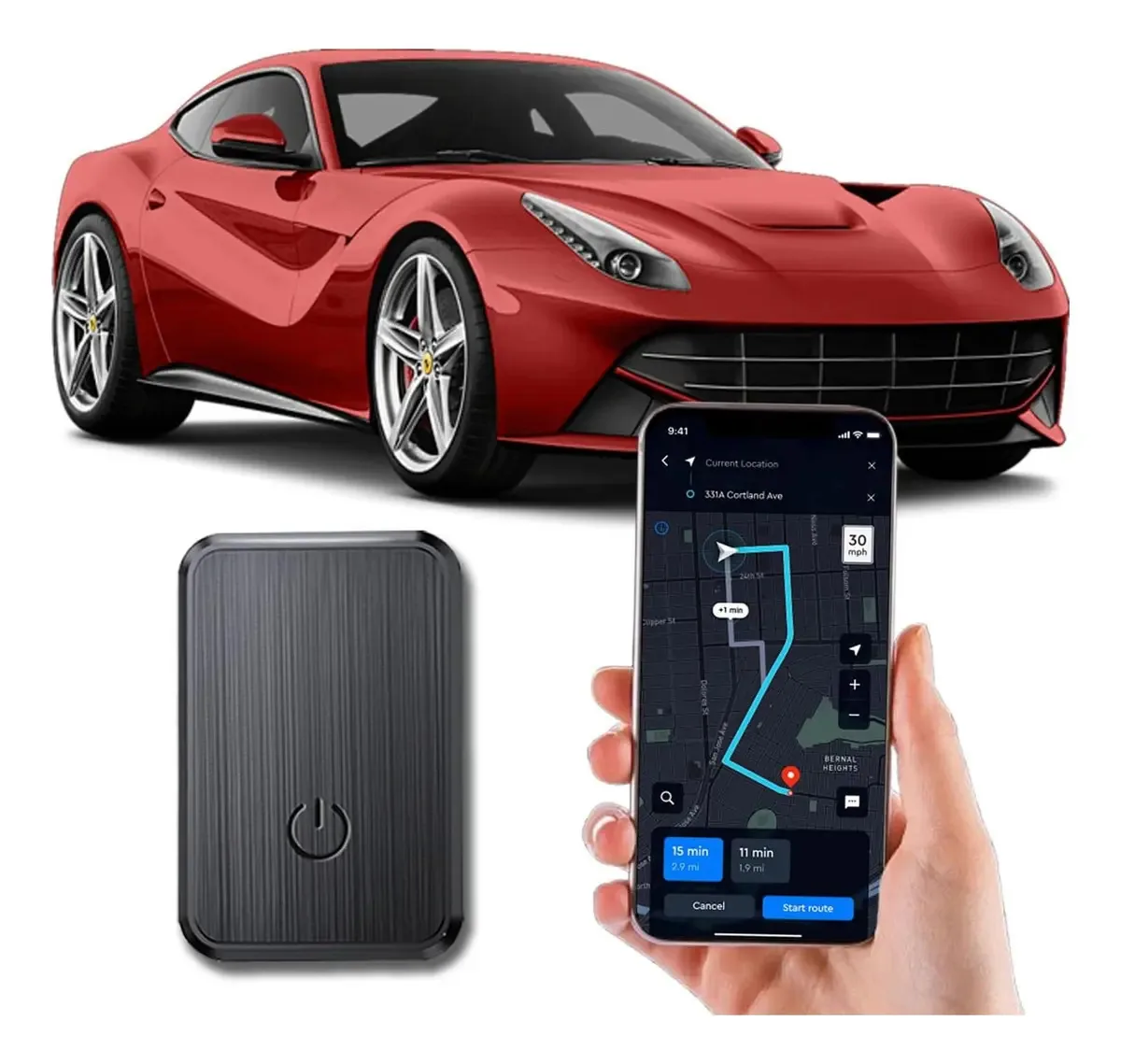 Mini rastreador GPS magnético QuVJD para veículos e