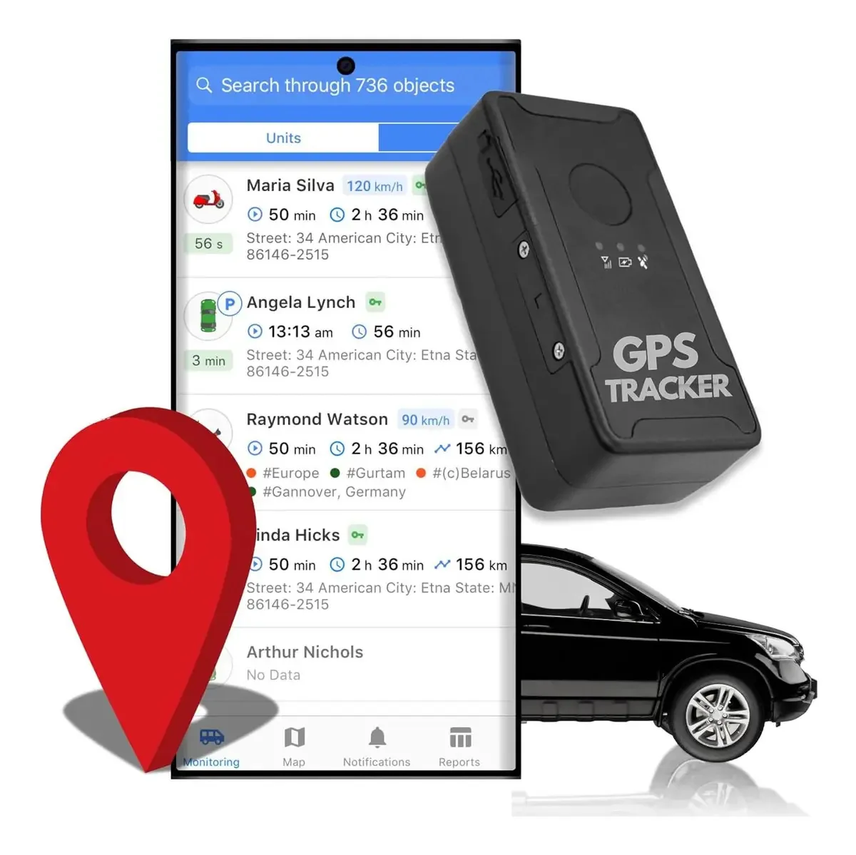 Rastreador GPS Gpsnvision 4G Lte - Veículos, bateria 3.0
