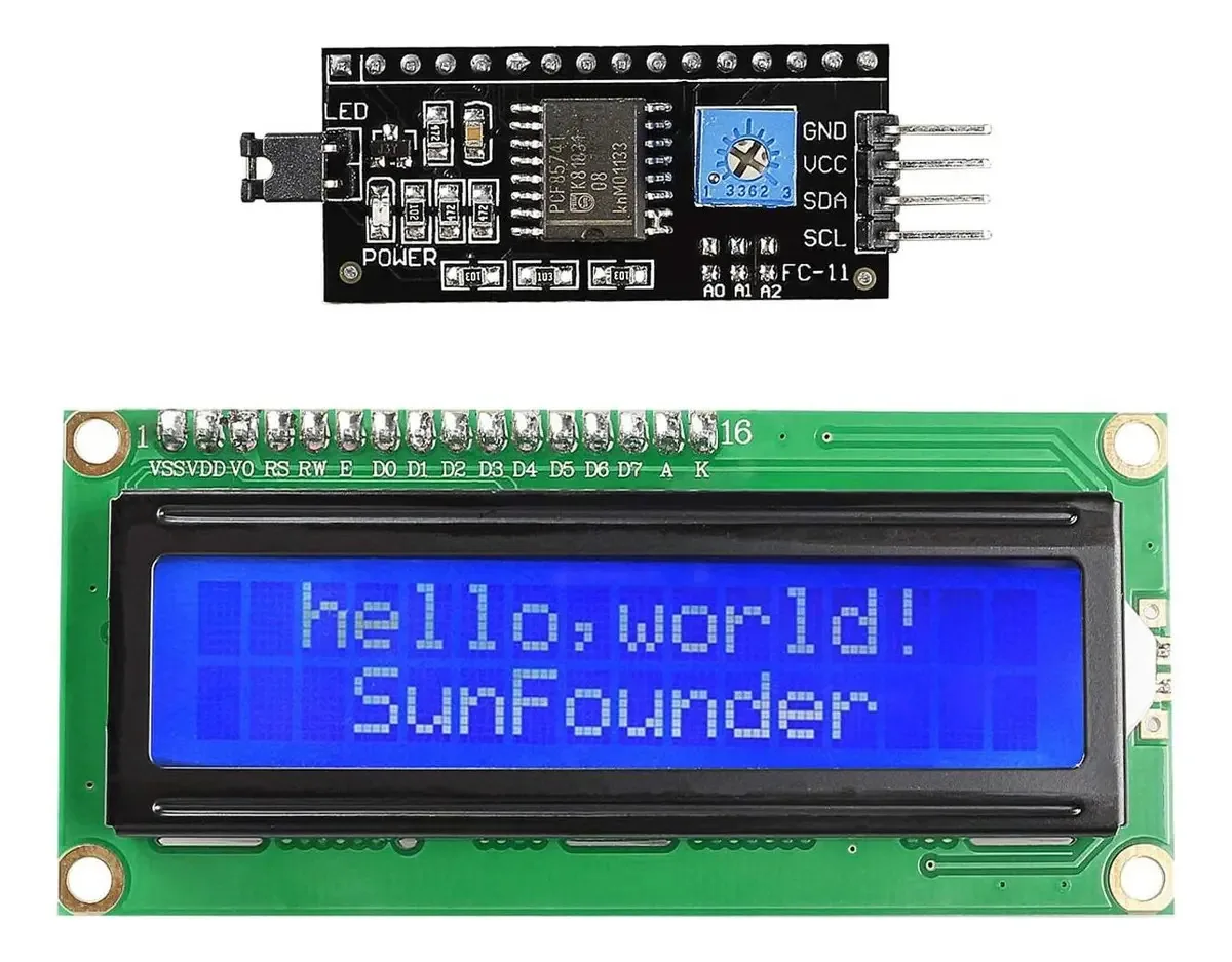 Módulo LCD Sunfounder 16x2 I2C para Arduino e Raspberry Pi