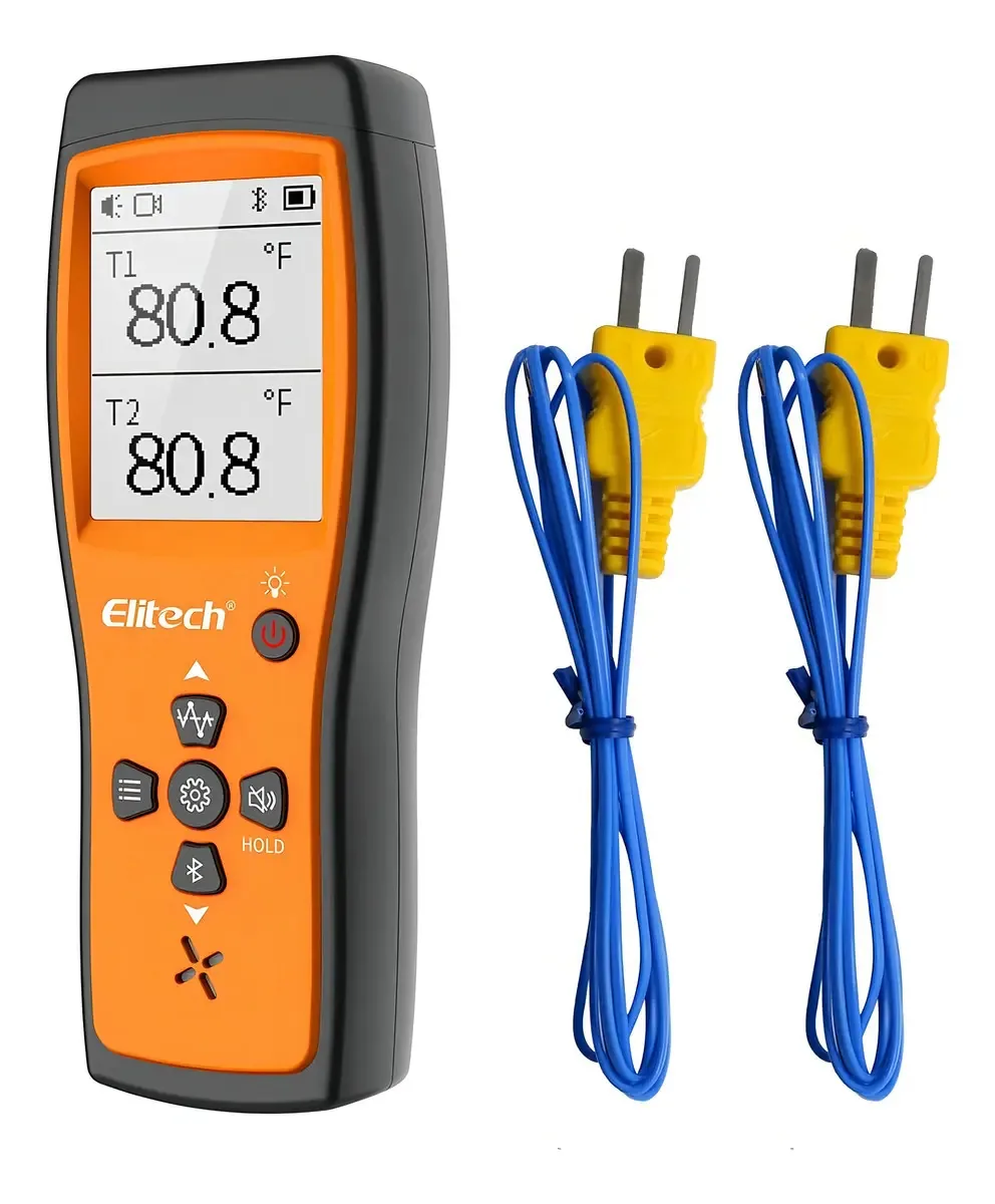 Termômetro Digital Termopar Sensor Tipo K Bluetooth Elitech