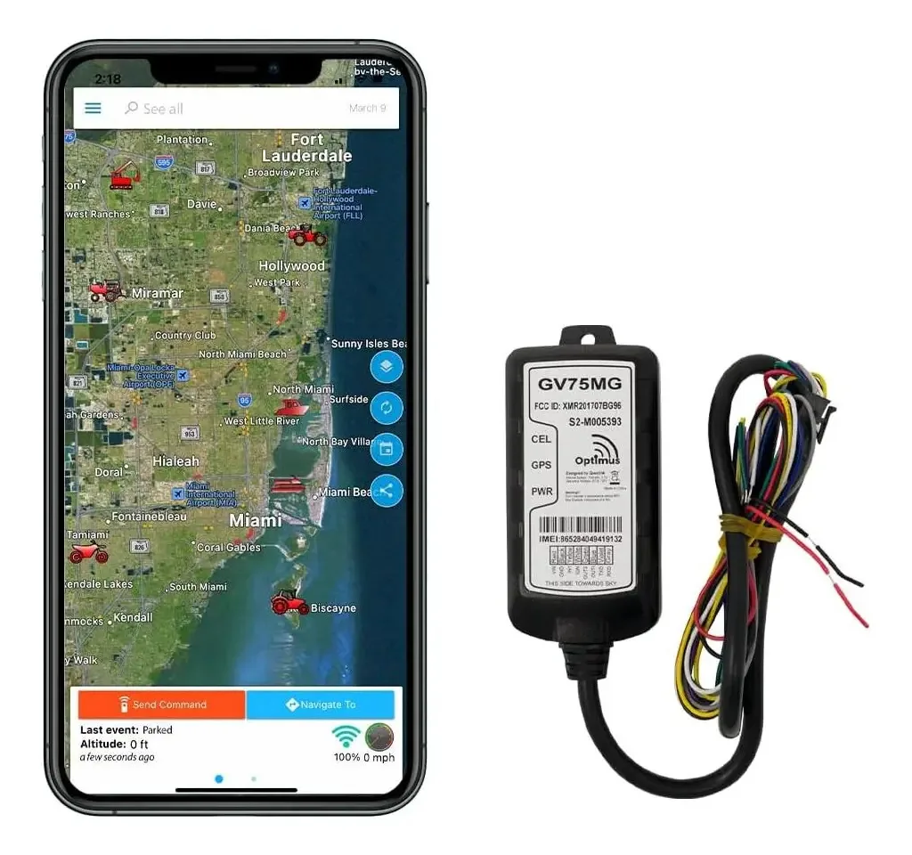 Rastreador GPS de motocicleta à prova d'água Optimus GV75mg