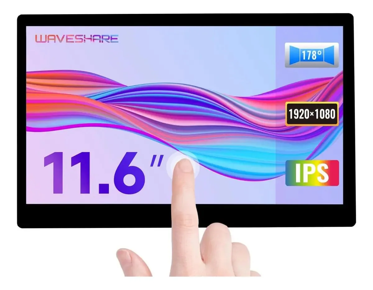 11.6 Ecrã LCD tátil Waveshare 1920x1080 Hdmi Ips