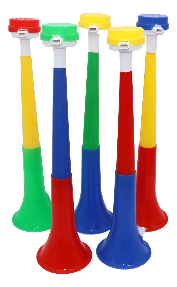 3 trompetes tricolores longos de 30 cm Party Porra Cornet