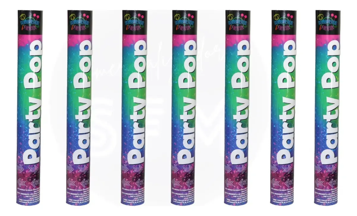 Lançador de confetes Bazuca, 30 cm, papel metálico, canhão, festa