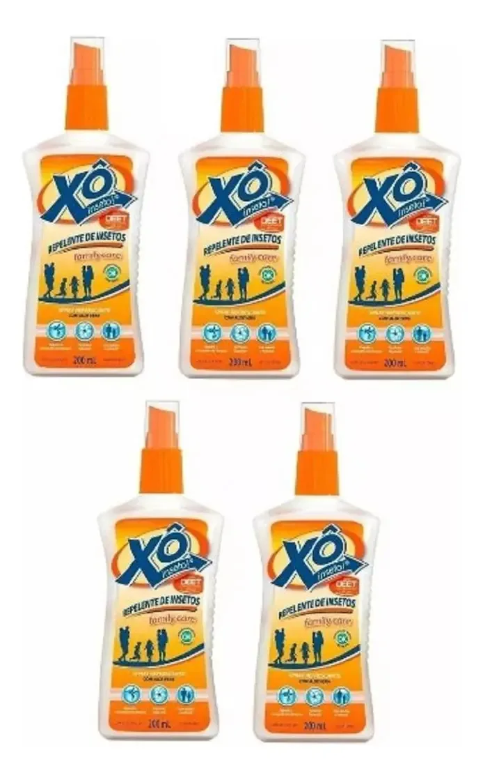 Kit 5 X Repelentes Xo Inseto Spray 200ml - Cimed