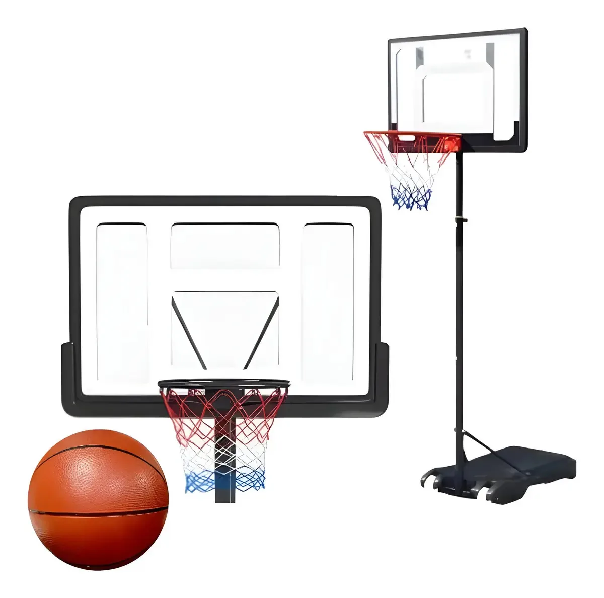 Quadra de basquete + malha + bola + inflador de metal 260 cm