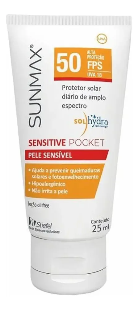 Sunmax Protetor Solar Fps50 Pele Sensível 25ml
