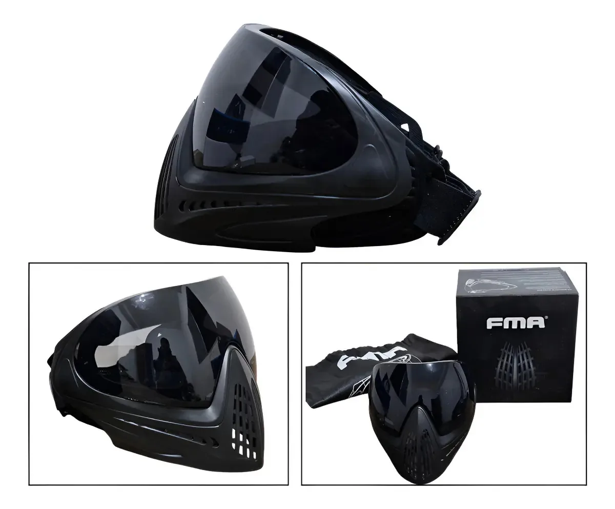 Máscara Fma F1 Full Face Para Proteção Airsoft Paintball Cor Lente- Full Black