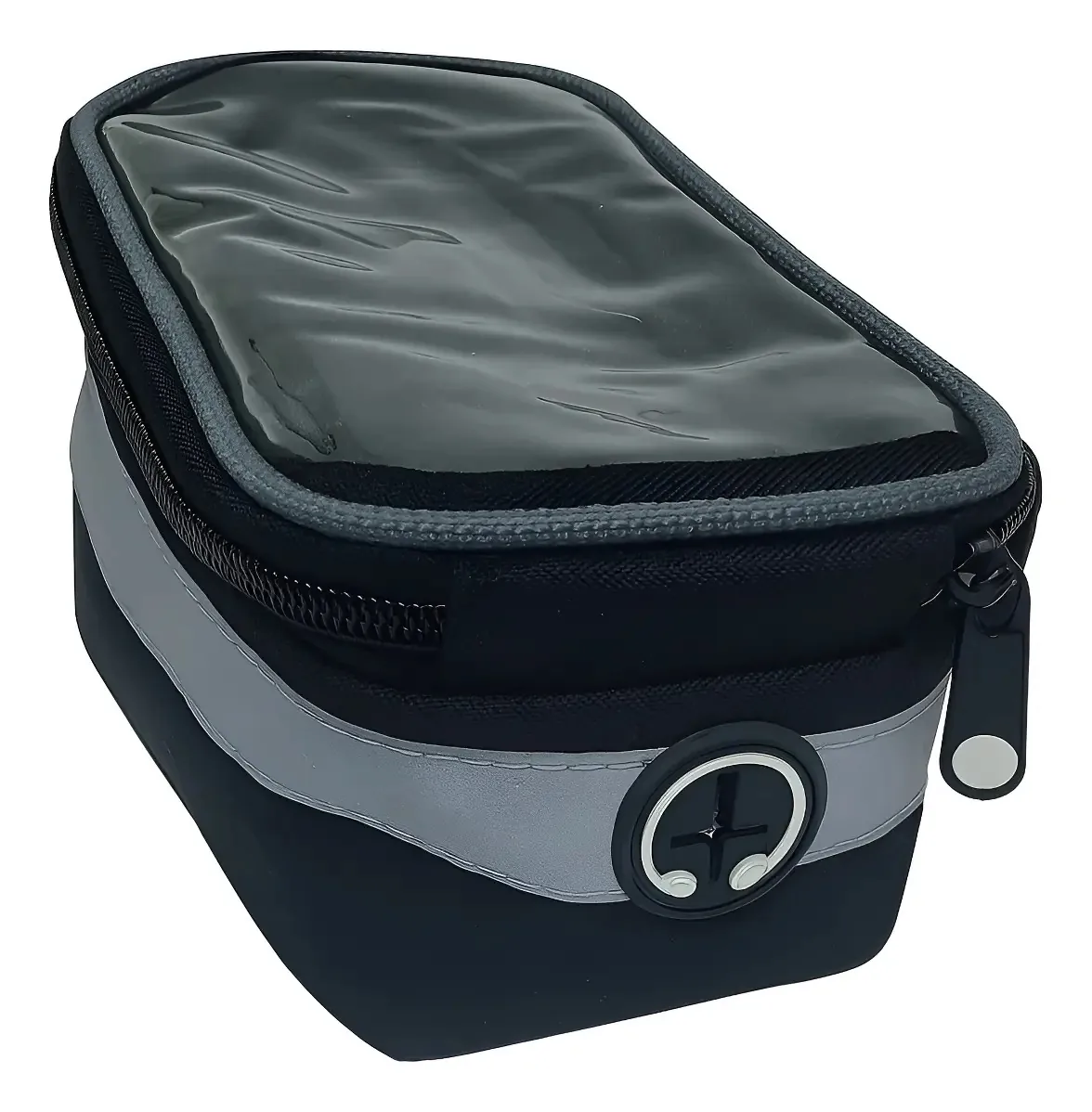 Bolsa de celular de bicicleta impermeável tátil preta