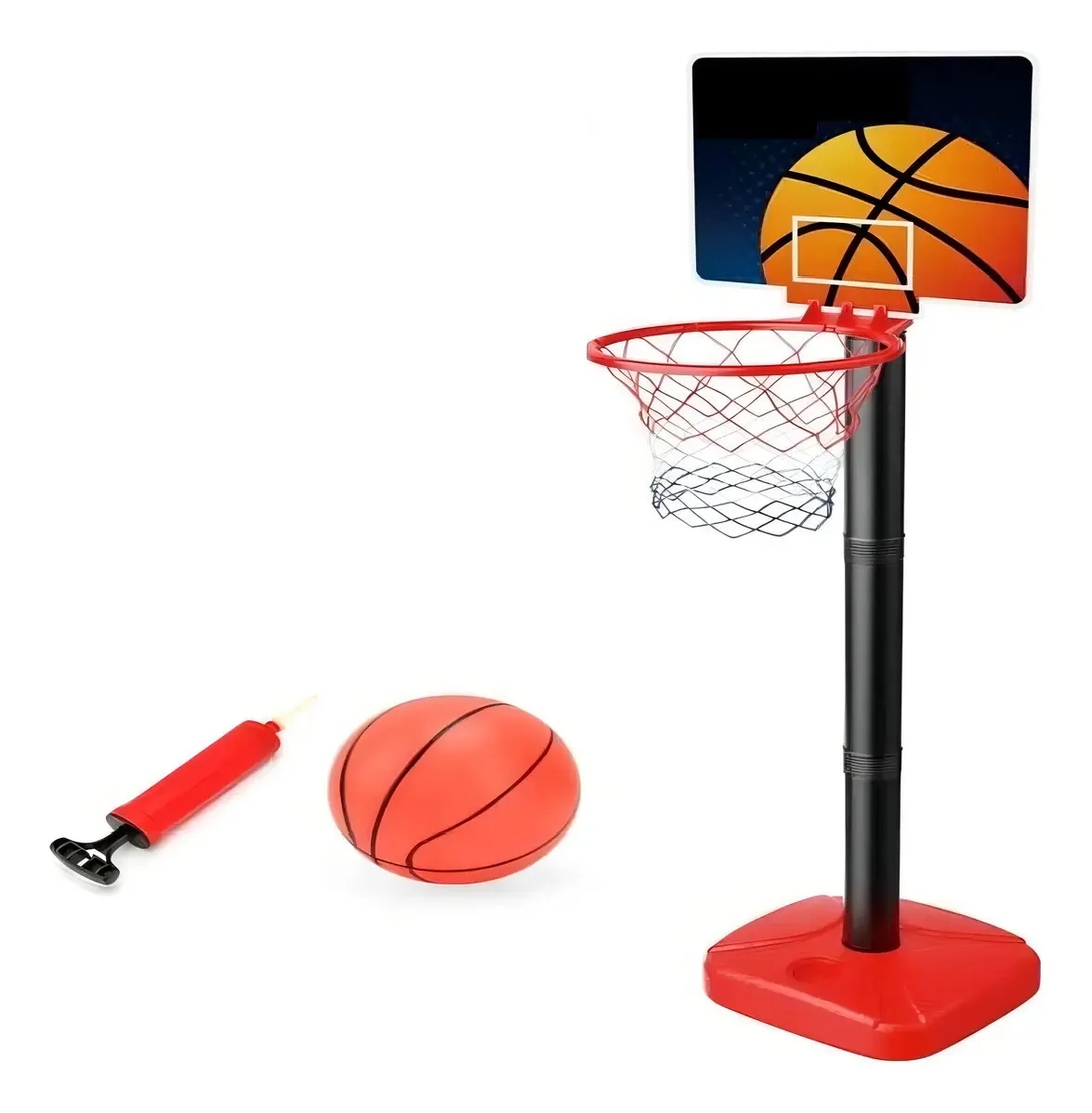 O jogo de tabuleiro de basquete portátil inclui bola