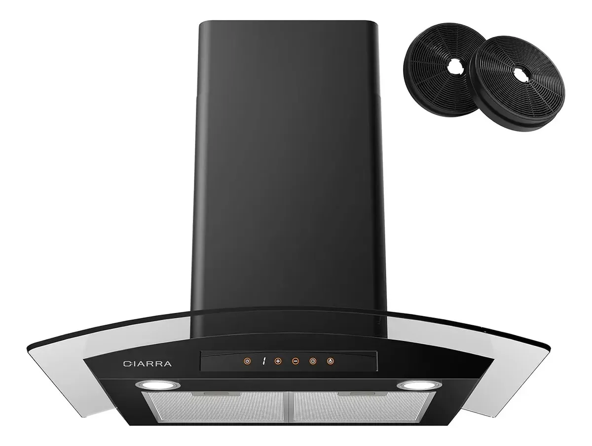 Exaustor preto com controle de toque e 450 Cfm preto