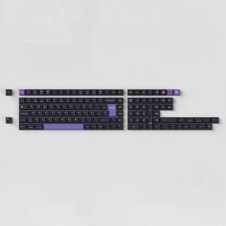Conjunto de 134 teclas PBT com sublimação de tinta/perfil Cherry Iso | Desenvolvedores espanhóis