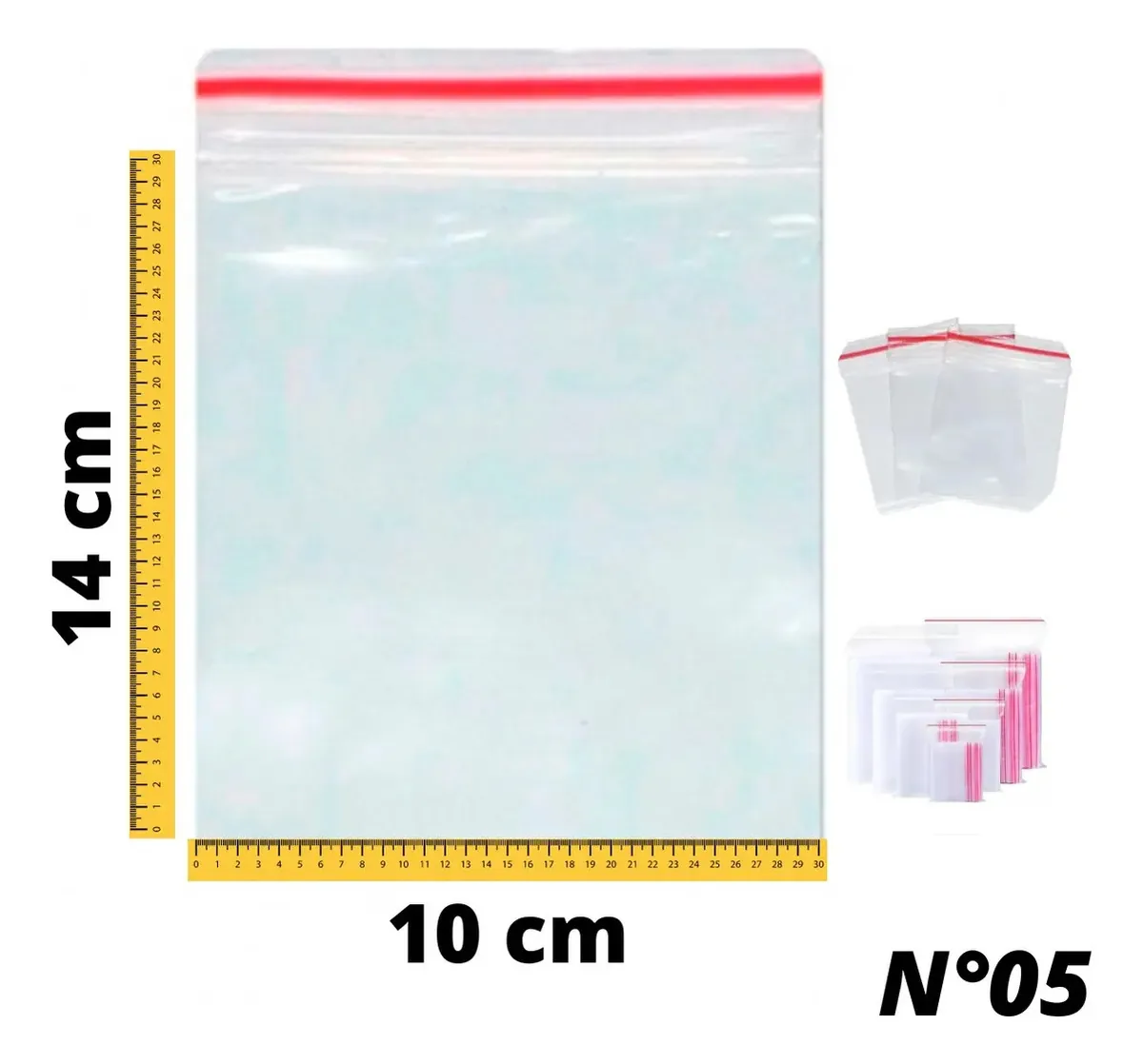 100 Sacos Zip Lock 10x14 Hermetíco Saquinho Zip Transparente