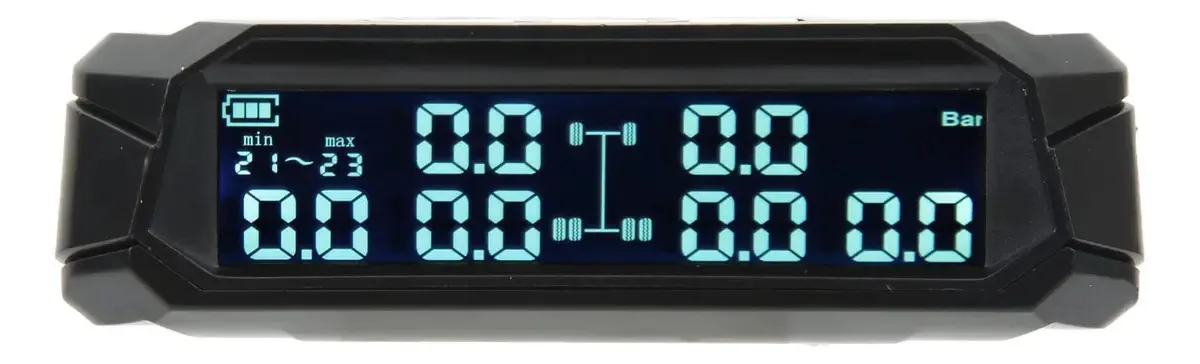 Monitor solar de pressão de pneu sem fio de 6 sensores