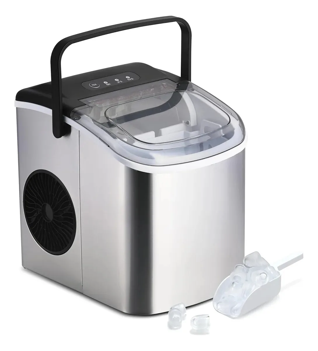 Máquina de gelo portátil com autolimpeza rápida