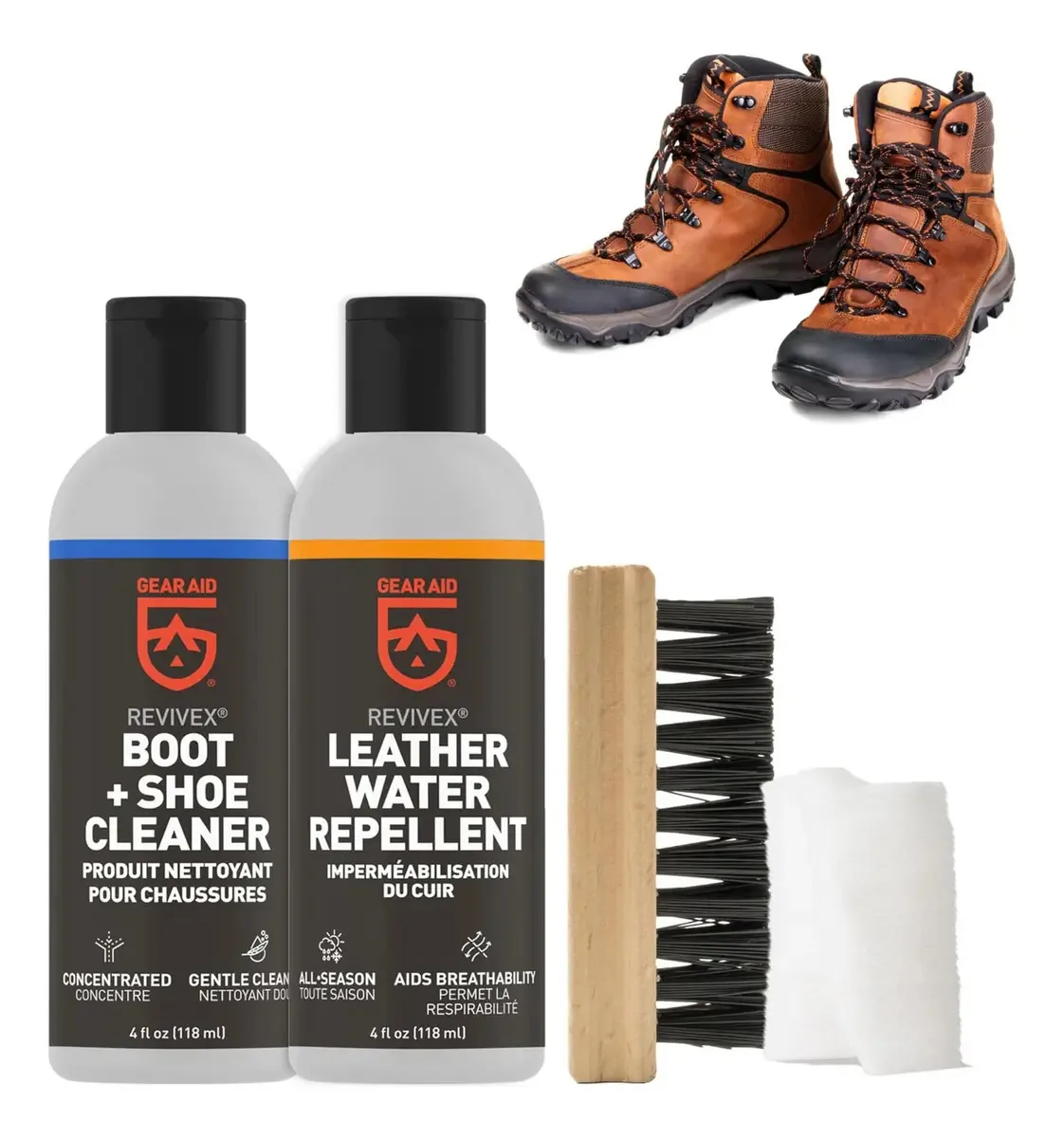 Kit De Limpeza E Sumos De Couro E Botas Gear Aid Revivex